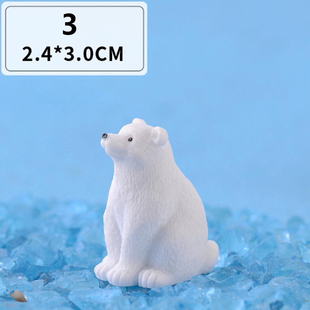 Mini White Bear Polar Bear Figurines Simulation Home Micro Landscape Garden Miniatures Animal Home Decor Accessories