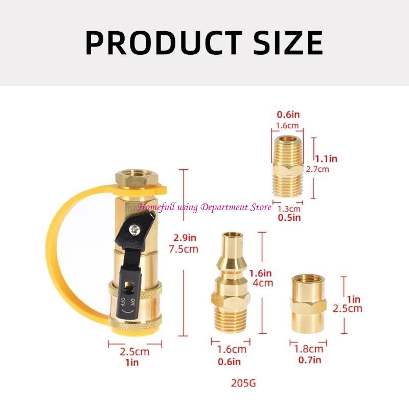 Propane Quick Fittings with Shutoff Valves Connector for Grills Outdoor Accessories Camping Propane Adapter