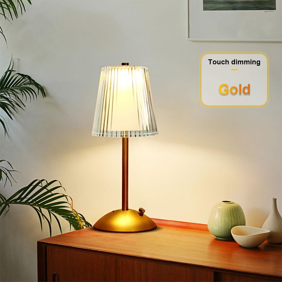 

LED Table Lamp Touch Sensor Rechargeable Night Light Nordic interior Dimming Stand LED Bedside Lamp Restaurant Hotel Bar Bedroom золотистый