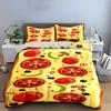 Pizza Topping Pattern Bedding Set (1 Duvet Cover, 2 Pillowcases, Duvet Not Included) Sofas