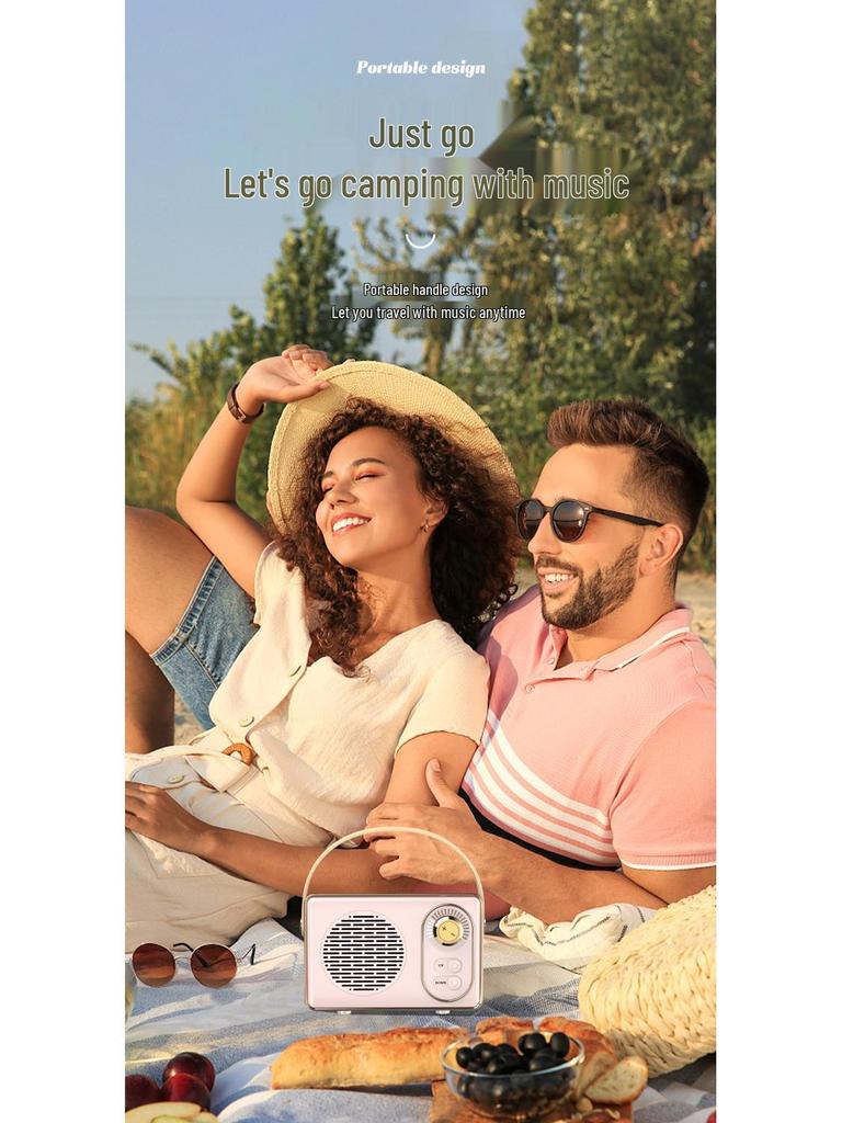 Mini Retro Style Portable Bluetooth Outdoor Speaker