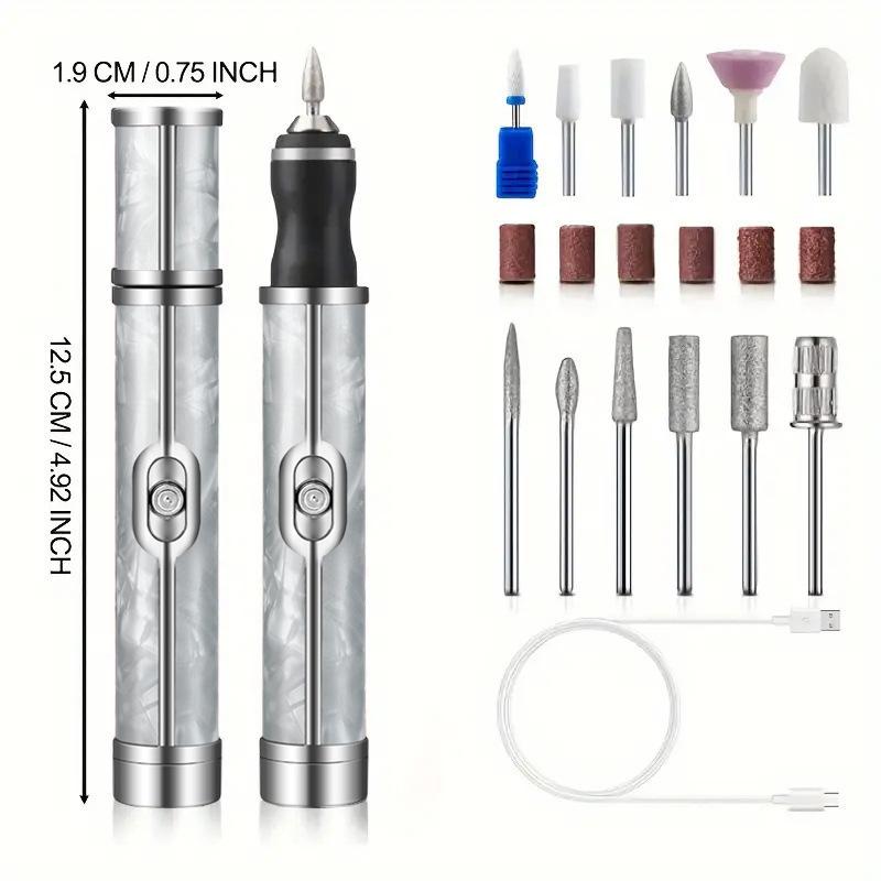 Portable Electric Nail Polish Remover Grinding Machine Rechargeable Manicure Tool With Grinding Heads Easy Use For Efficient Nail Removal And Buffing