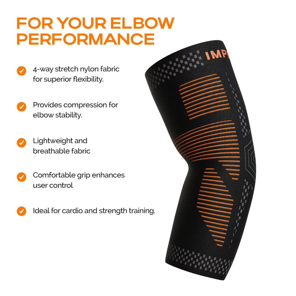 IMPETUS 3D Elbow Support – Elbow Brace for Men & Women for Gym, Sports & Pain Relief | Compression Sleeve | Tennis Elbow Sleeve for Workout, Cric