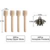 Honey Dipper 30 Pcs Honey Dipper With Bee Pendant, 8cm Mini Wooden Honey Stick