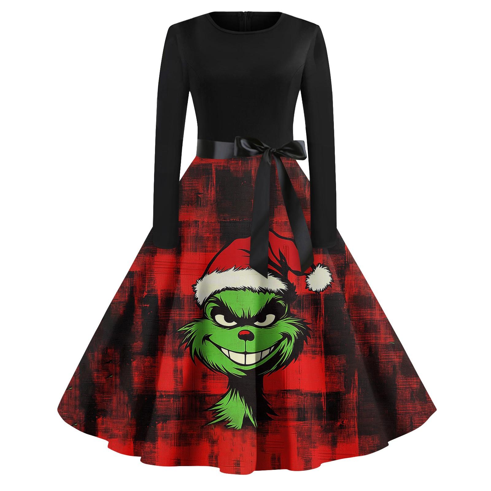 Женское повседневное модное платье с длинным рукавом и принтом — фото 8