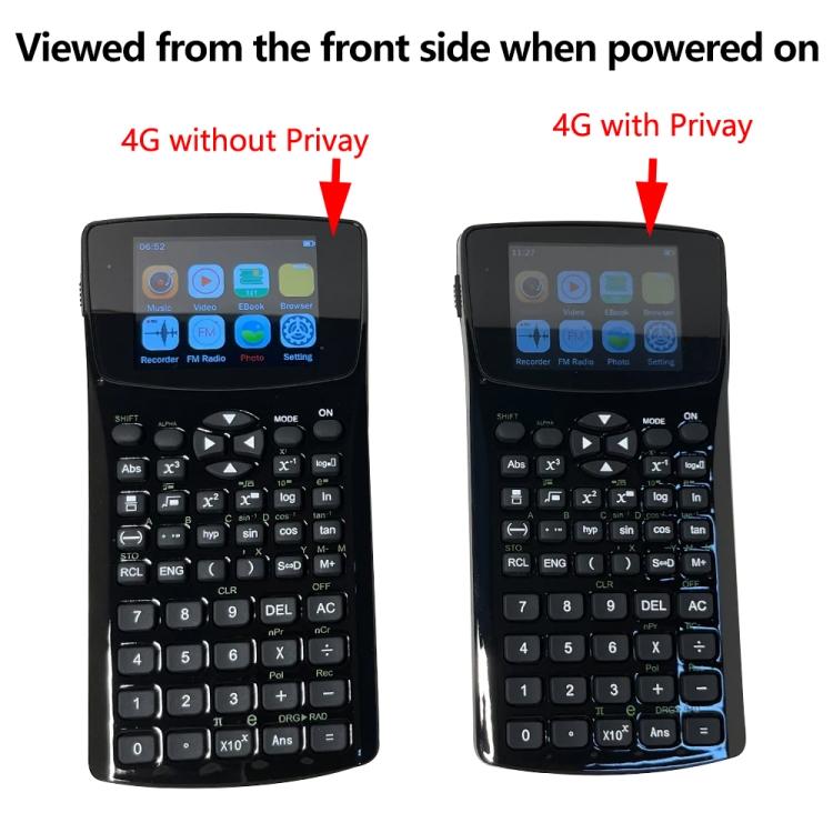 2.4 inch Display Screen Anti-peeping Scientific Calculator, Support Sound Recording / Radio / Music & Video Playing