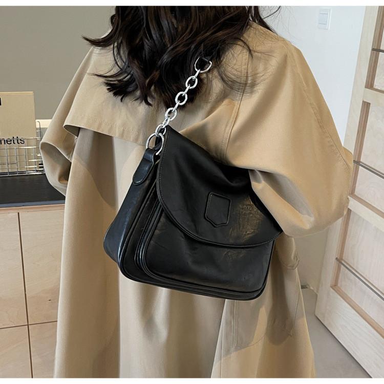 Ielgy Retro Messenger Bag High-End Feel Large-Capacity Trendy Simple All-Ma