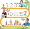 Children Wooden Stacked Building Block Montessori Early Education Colorful Stacked Stone Building Block Stacked Music Stone Toys