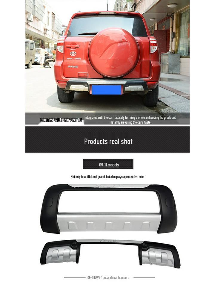 Compatible Front & Rear Bumper Guard Kit for 2009-2013 Toyota RAV4