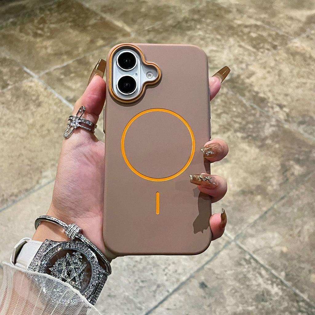 Skin-friendly Ultra-thin Thin Circle Strong Magnetic Absorbing PC Case Suitable for IPhone 15 Apple 16 Mobile Phone Case High-end Sense Anti-fall