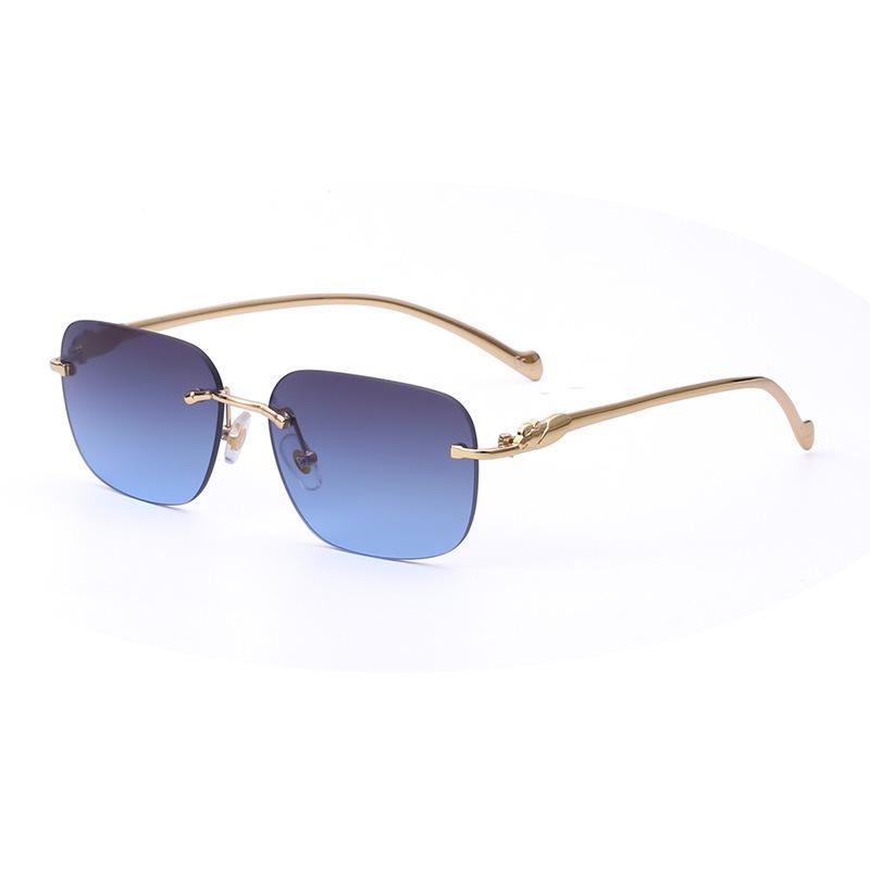 Trendy Rimless Small Frame Sunglasses for Women – Fashionable Cut Edge Design