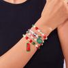 Christmas Bracelet - Colored Acrylic Snowflake Bell Elastic Bracelet - Christmas Set