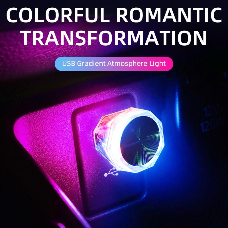 USB LED Interior Lights Mini Atmosphere Lamp Night Light Indoor Decorative Lights Car Ambient Lighting Strobe RGB Light Bulb