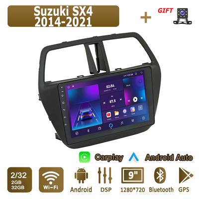 Ραδιόφωνο αυτοκινήτου Android Carplay για Suzuki SX4 2014-2021 Συσκευή αναπαραγωγής πολυμέσων Στερεοφωνική μονάδα πλοήγησης GPS BT WIFI 2+32 GB