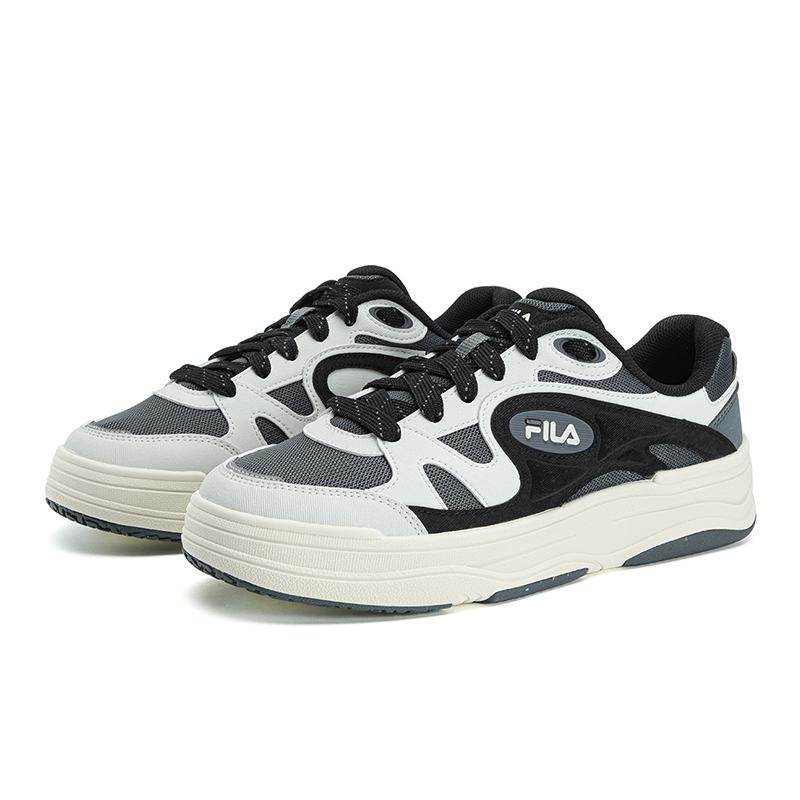 FILA MILANO Abrasion Resistant Lightweight Breathable Low top Skateboard Shoes Men's Fusion Gray/Black F12M623210FTA