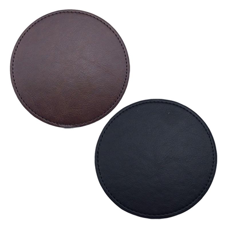Round Table Mat Leather Table Placemats Cup Coaster Heat Resistant Cup Mug Mat Coffee Drink Tea Pad