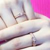 Purple Gold Inlaid Zircon Ring, Exquisite Colored Gold-Plated Rose Gold Open Ring.