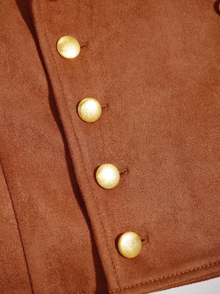 Boys Medieval Prince Waistcoat Victorian Vintage Gothic Steampunk Double Breasted Vest Halloween Cosplay Costume