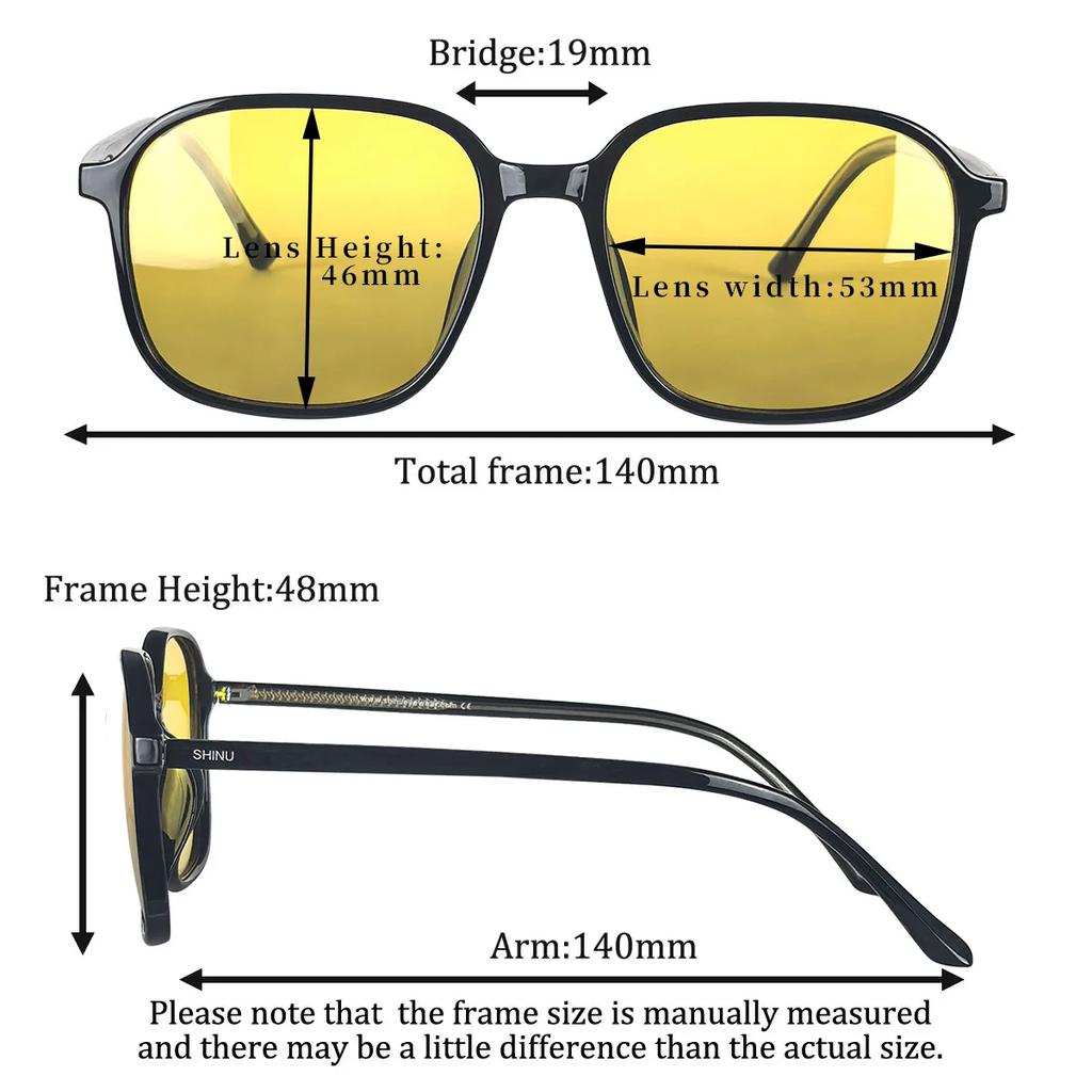 Shinu 80% Blocking Blue Light Lenses For Computer Working Yellow Night Driving Glasses Women Polarized Fishing Glasses Men
