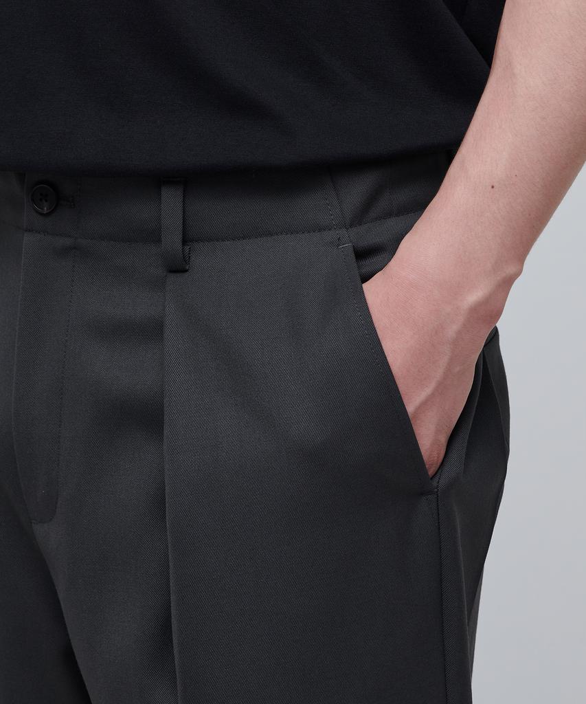 Musinsa Standard Wool Blend Reverse Tuck Wide Slacks [Gray]