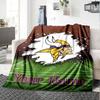 Name Custom Minnesota Vikings Logo Print Flannel Blanket High Quality Warm Comfortable Cover for All Seasons Perfect for Gifts Home Decor