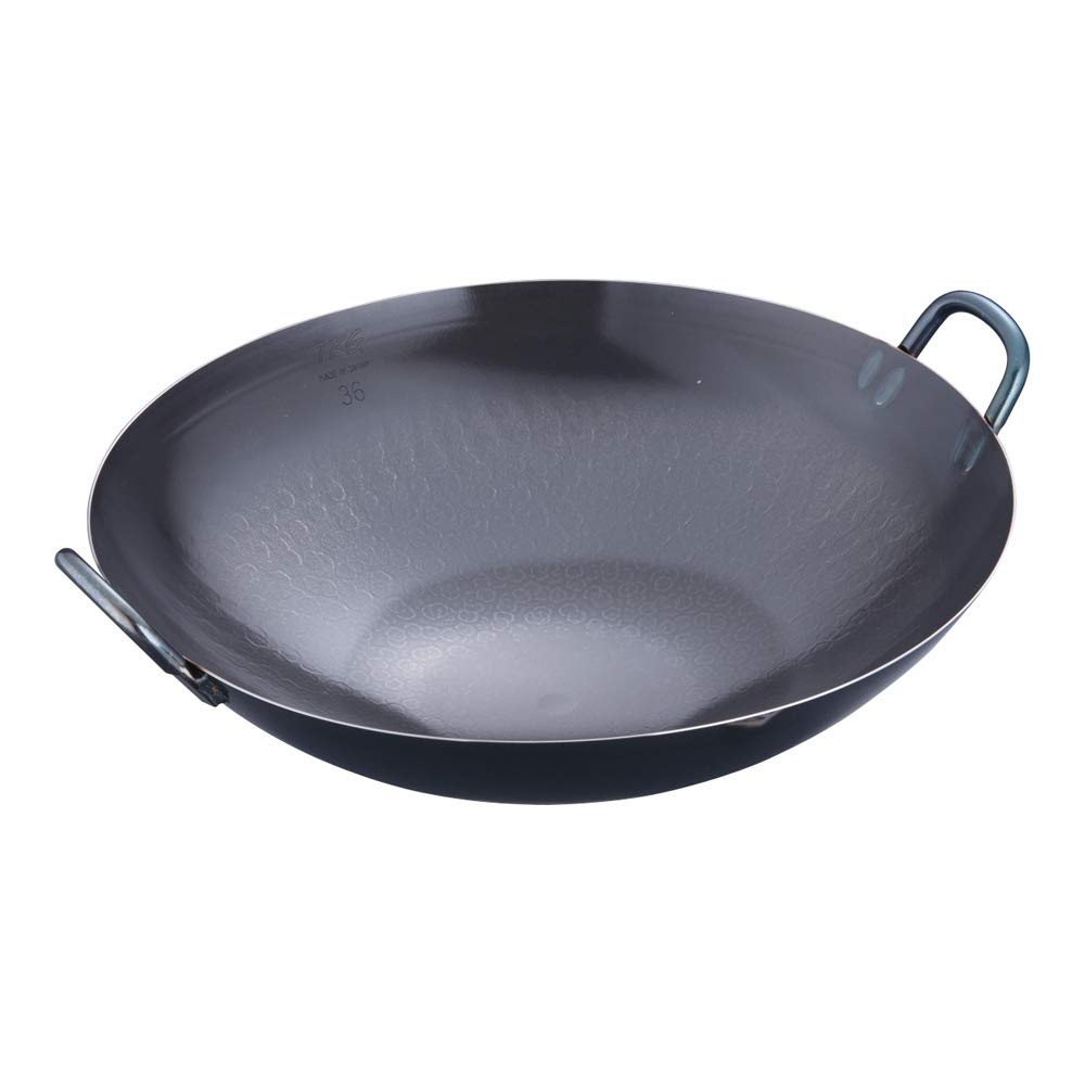 

TKG Corporation Commercial Wok, 36cm, Blue Temper Hammer, Made in Japan (ATYC602)