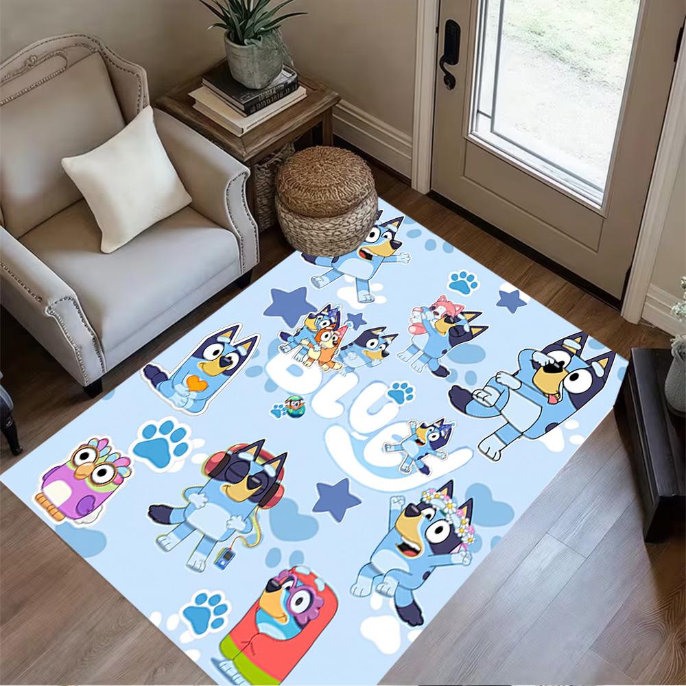 Bluey's Colorful Adventures Floor Mat Design for Dormitory Entryway Decorate room Balcony Anti-slip Rug Decorate Offices Best for Christmas