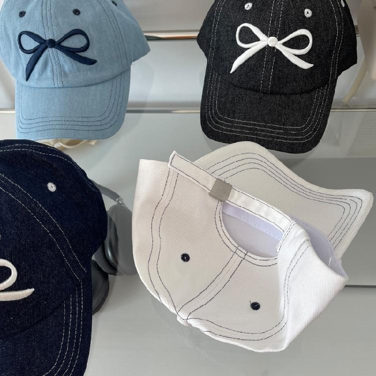 InsStyle Sweet Baseball Hat Peaked Hat Embroidery Bows Sun Hat Summer Spring Hat