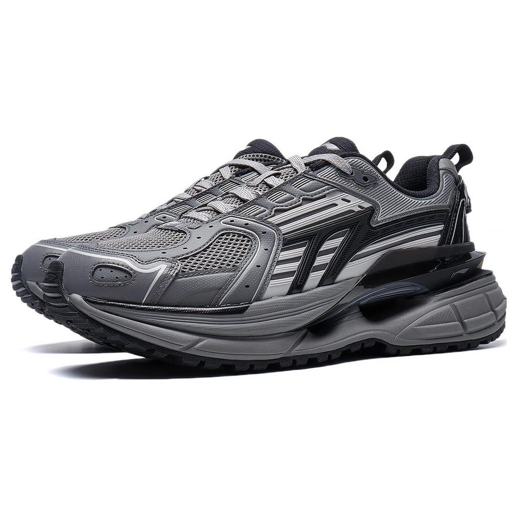 New LiNing Comet 5 Cushioning Wear Resistant Low Top Casual Shoes Men's Gray Black AGCT351-2