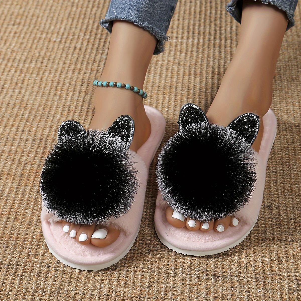 

Women s All-Season Slip-On Moccasin Slippers with Plush Faux Fur-Like Lining & Arch - Soft EVA Cushioned Insole, Slip- Sole, Cozy Indoor/ House Size 36-37