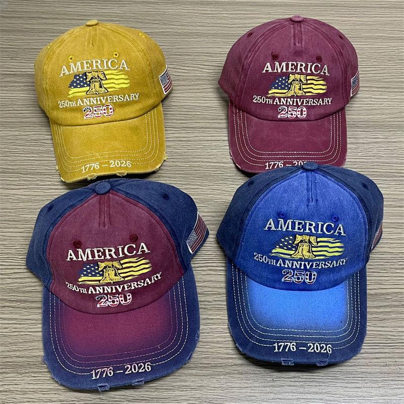 US 250th Anniversary Caps America Embroidered Baseball Cap 1776-2026 Gift for Dad Vintage Design Hats GZW