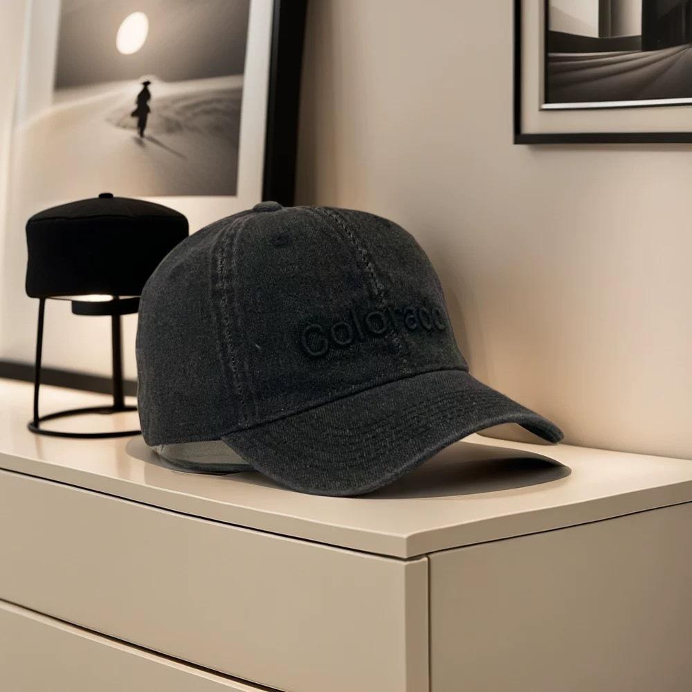 Washed Cowboy Hat for Women Spring and Summer Three Dimensional Letter Baseball Hat Korean Style Fashion Casual Versatile Baseball Cap Men