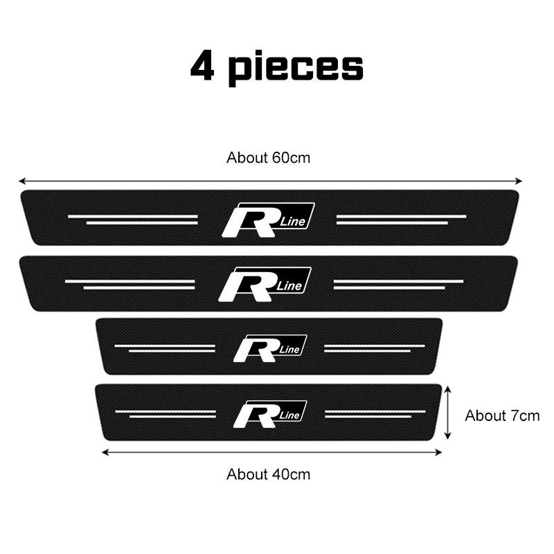 XMZSA1 For Volkswagen VW Carbon Fiber Car Door Sill Sticker R Line Tiguan Jetta Golf 3 4 5 6 7 Polo Passat Threshold Pad Film Accessory