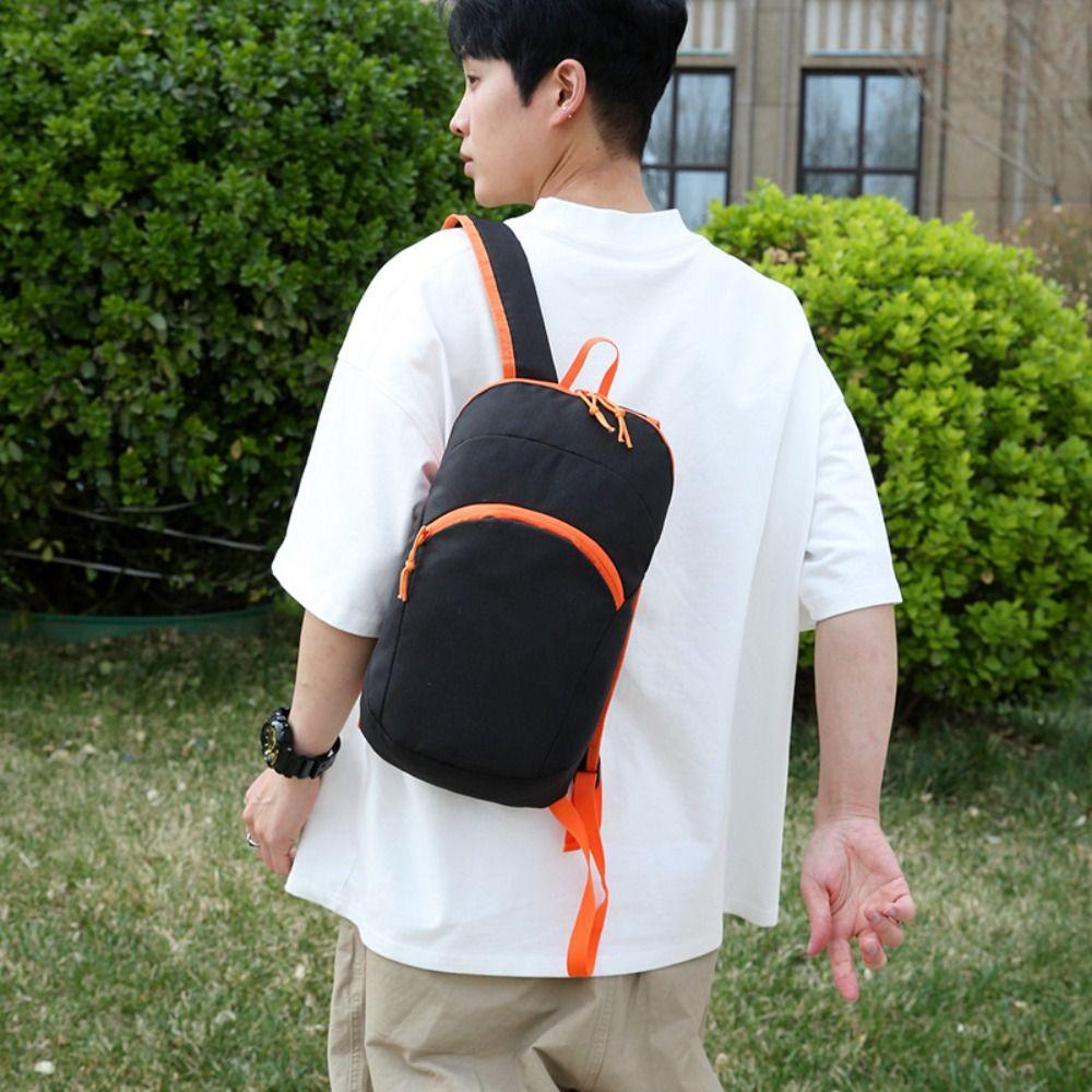 Zipper Mountaineering Backpack Nylon Travel Daypack Portable Outdoor Folding Backpack  Female