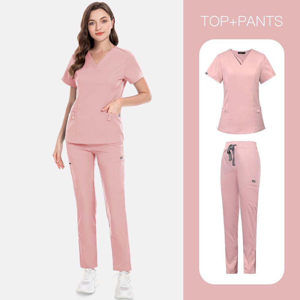 Beauty Salon Overalls, Operating Room Hand Washing Clothes, Hand Washing Clothes, Short-Sleeved Doctor Elastic Nurse Clothes Set