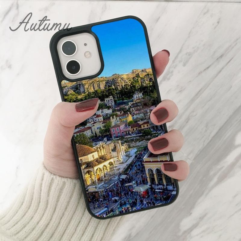 Griechische Griechenland Flagge Karte Telefon Fall für iPhone 11 12 13 14 Pro Max mini X XR XS SE 2020 6 7 8 Plus Samsung Galaxy S21 S22 shell