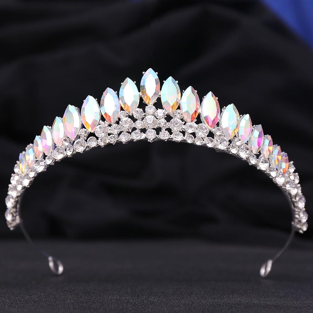 Japanese & Korean Style Bridal Rhinestone Crown Headpiece for Weddings, Evening Dresses & Children's Birthdays