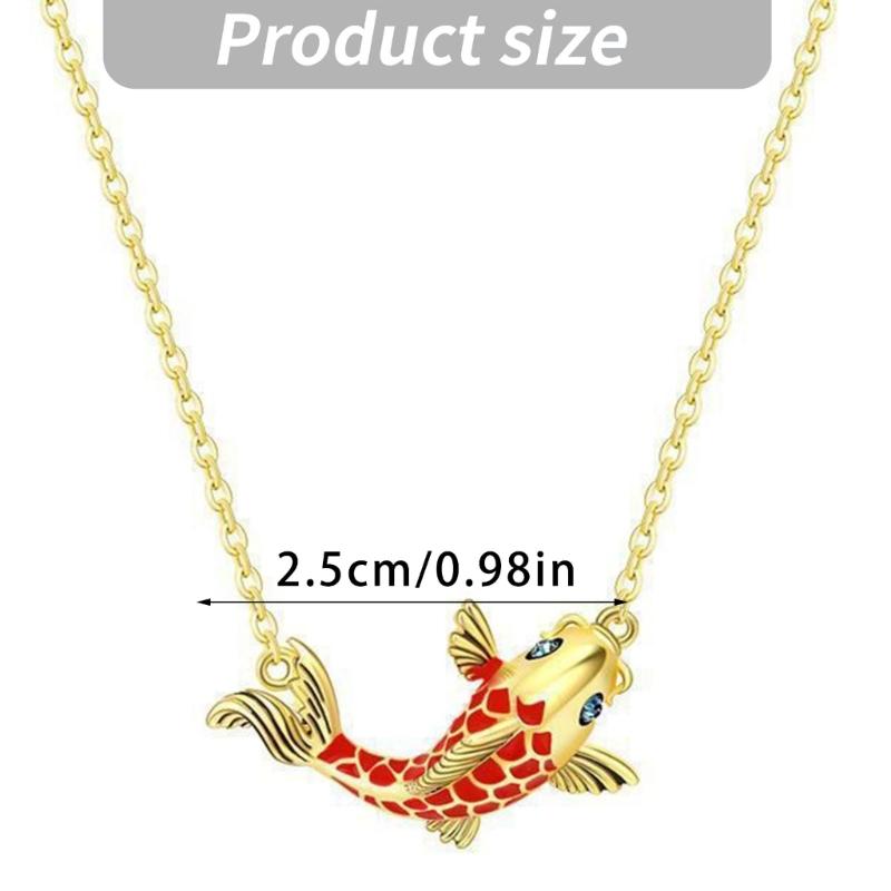 Elegant Fish Necklace Alloy Clavicle Chain Adjustable Length Neckchain For Women Fashion Jewelry Gift