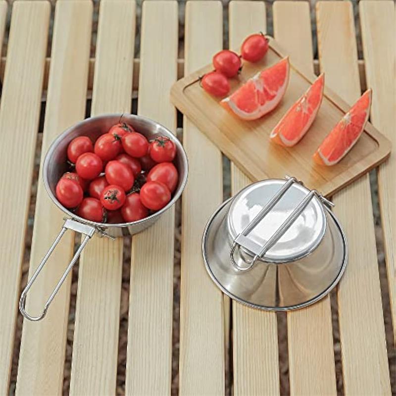 Stainless Steel Sierra Cup For Camping Hiking Picnic Outdoor Enthusiasts Portable Unbreakable Coffee Tea Drinkware Multipurpose