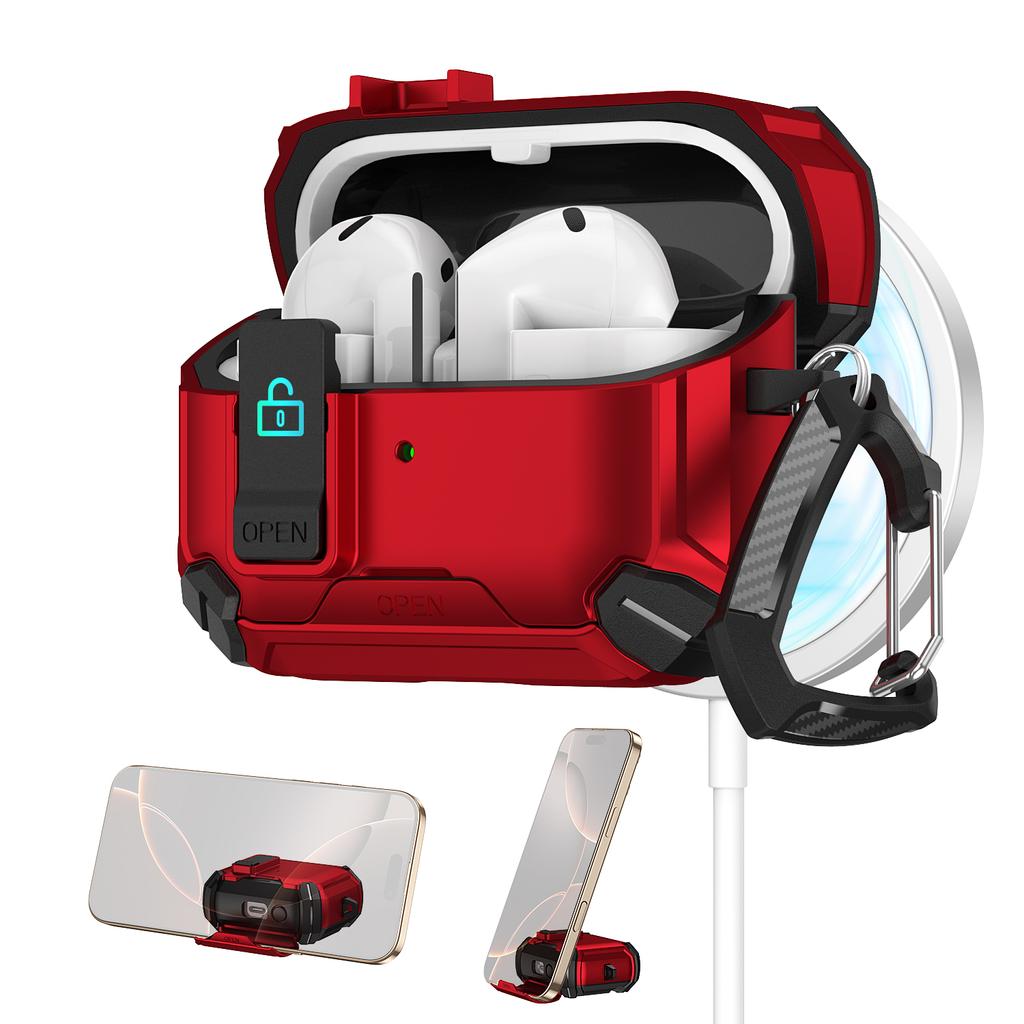 Phone Stand Case for Samsung Galaxy Buds 3/3Pro Secure Lock Case with MagSafe Protective Case with Cleaner Kit For Galaxy Buds 3