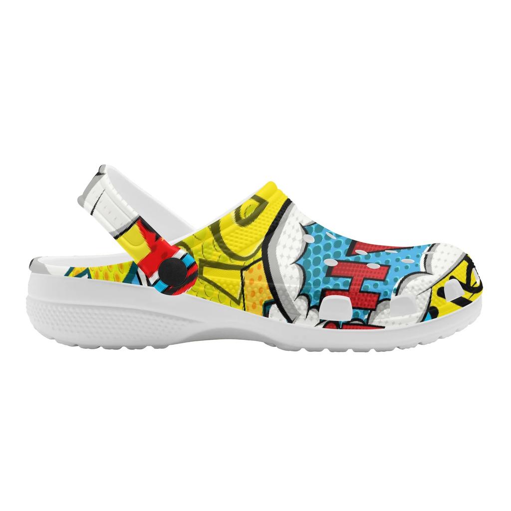 Printed EVA Clogs for Beach Pool Garden Lightweight Breathable Slip On Shoes Women Men Home Bathroom Sandals Home Outdoor Use