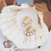 Exclusive For French Retro 18K Gold Titanium Steel Earrings, Personalized Light Luxury U-Shaped Pearl Earrings, High Sense