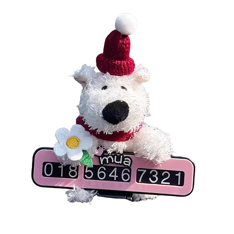 Puppy Plush Doll Clutch Decor,Car Wiper Turn Signal Switch Decoration,kawaii Dog Car Wiper Doll Car Interior Accessories