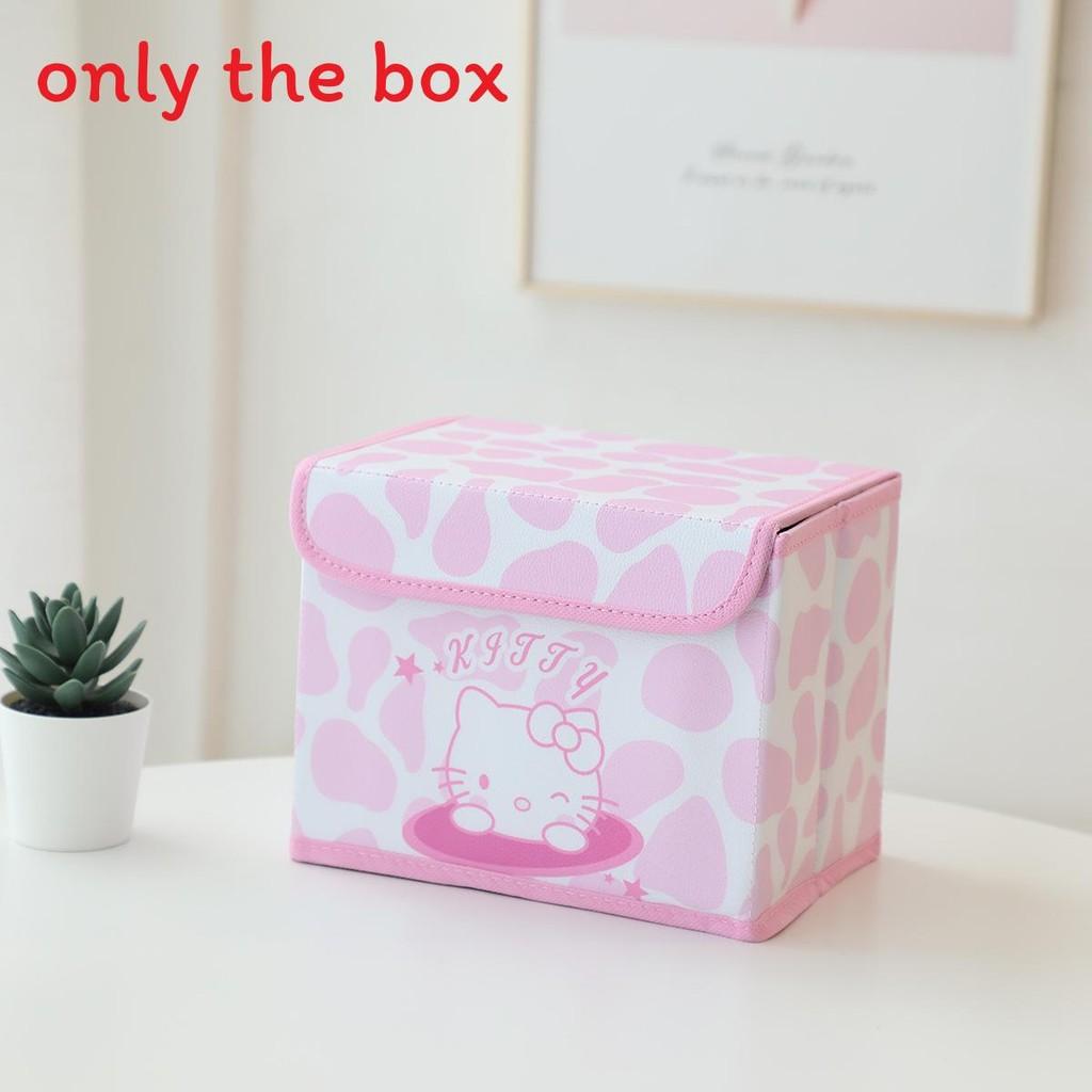 Hello Kitty Kuromi Cinnamoroll Melody Gittermuster Faltbare Klapp-Aufbewahrungsbox für Büro und Schlafzimmer