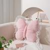 Butterfly Throw Pillow Cuddly Butterfly Pillow with Lace Ruffle Decorative Sofa Couch Pillow for Home Living Room Bedroom Decor