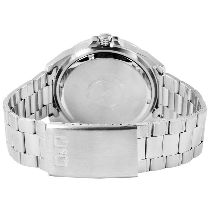 Watch - Q&;Q - Superior - Silver Stainless Steel - Black Dial 44 Mm - Water Resistant 10 ATM
