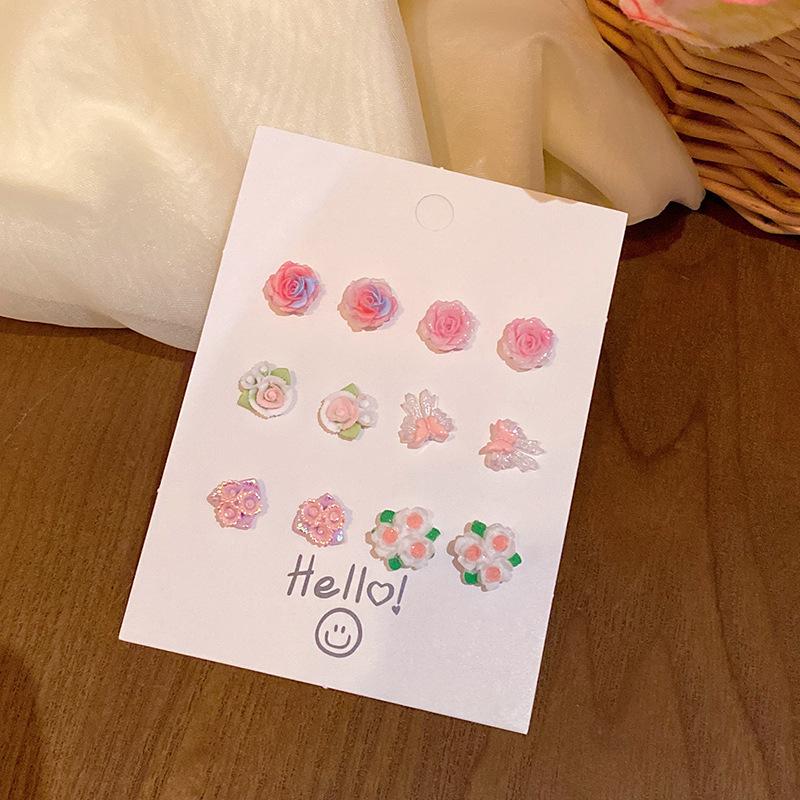 S925 Silver Needle Delicate Zircon Ear Set Small Stud Earrings