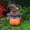 62KD Thanksgiving Fall Gnomes Statue Pumpkin Gnomes Decoration White Beard Figurine Autumn Resin Gnomes Statue for Outdoor