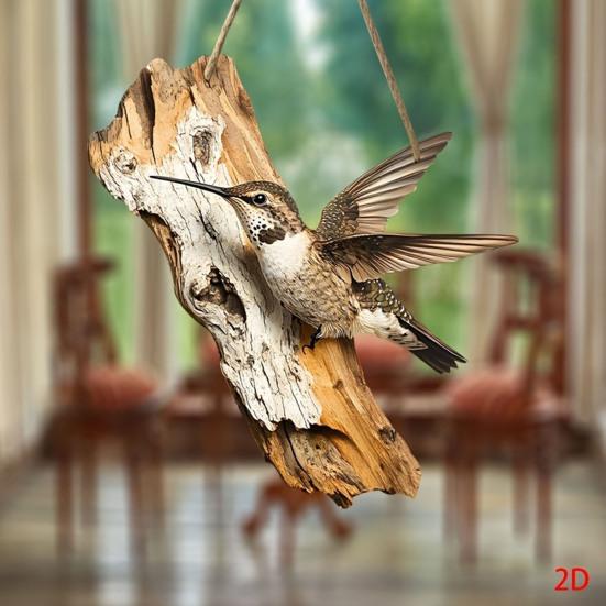 Bird Ornament 2D Wooden Bird Hanging Sign Rustic Decorative Wall Plaque for Farmhouse Porch Yard Wall Decor
