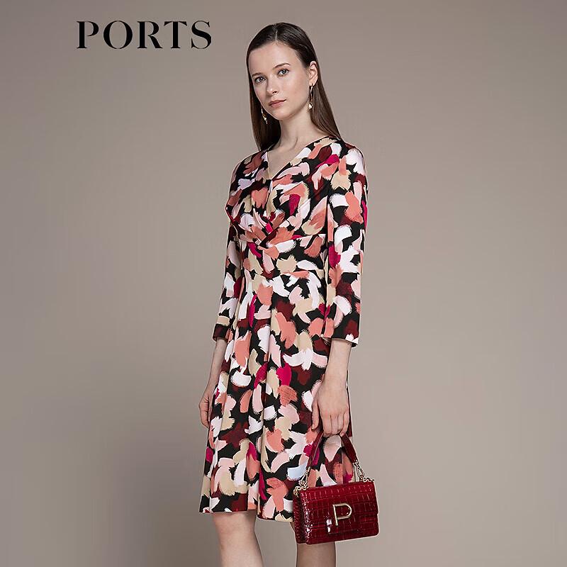 

PORTS Women s Printed V-Neck Midi Dress S